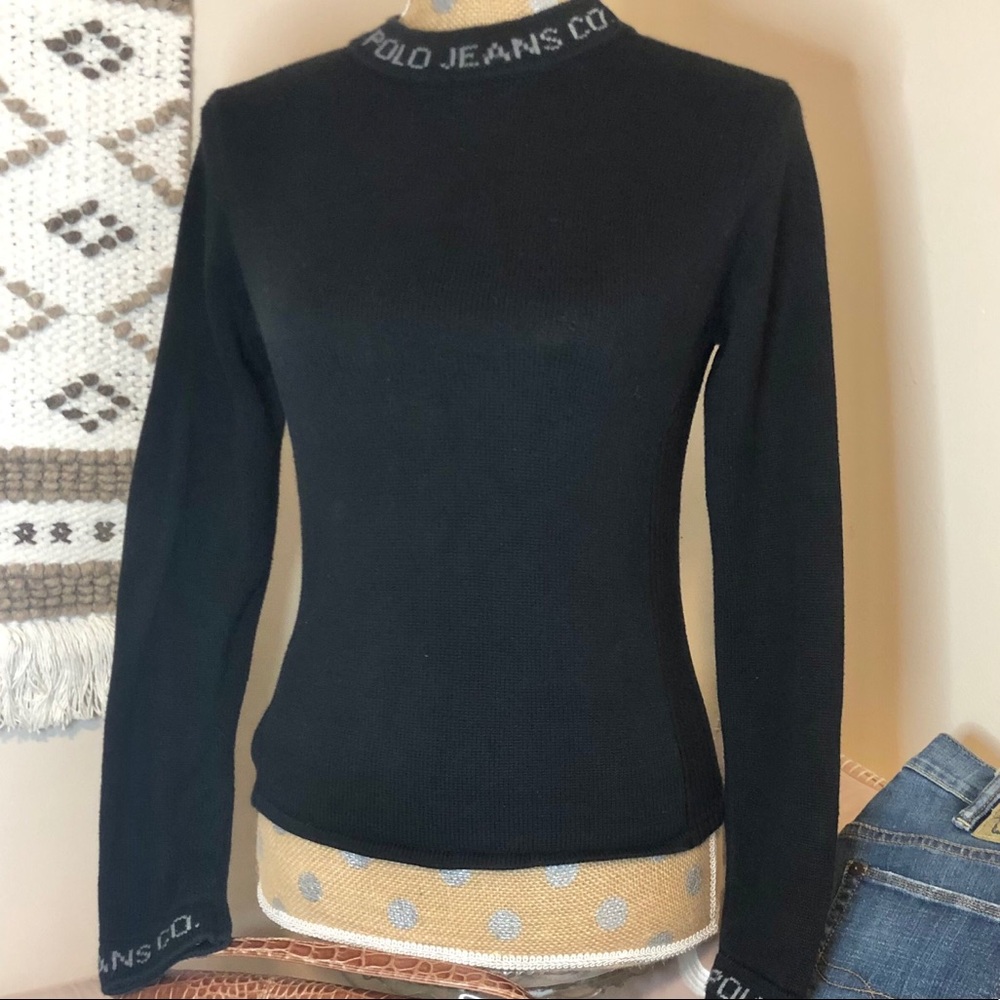 Vintage Polo Jeans Long Sleeve Knit Pullover Top